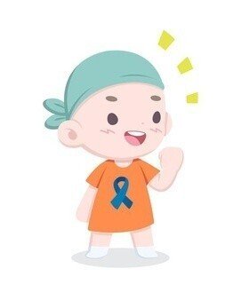 dia-internacional-concienciacion-sobre-cancer-infantil-nino-lindo-diadema-pie-orgulloso-ilustracion-dibujos-animados_378588-19